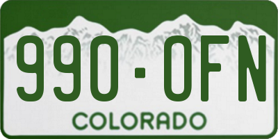 CO license plate 990OFN