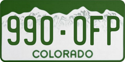 CO license plate 990OFP