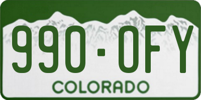 CO license plate 990OFY