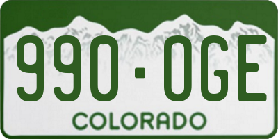 CO license plate 990OGE