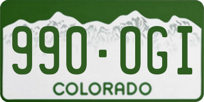 CO license plate 990OGI