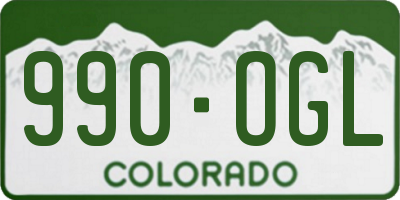 CO license plate 990OGL