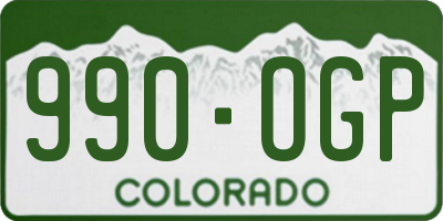 CO license plate 990OGP
