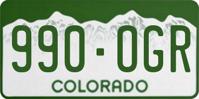 CO license plate 990OGR