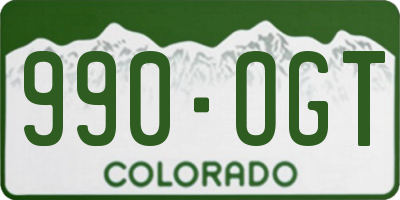 CO license plate 990OGT