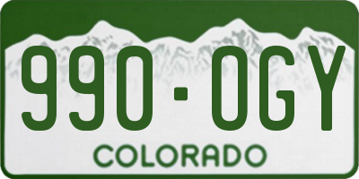 CO license plate 990OGY