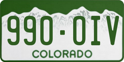 CO license plate 990OIV