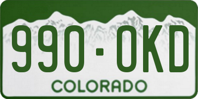 CO license plate 990OKD