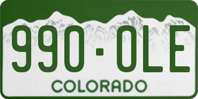 CO license plate 990OLE
