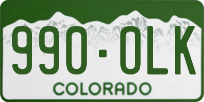 CO license plate 990OLK