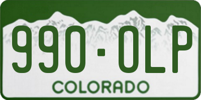 CO license plate 990OLP