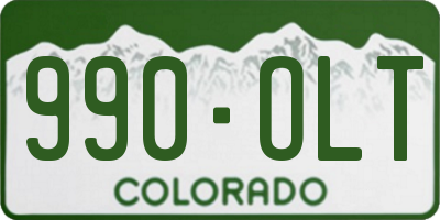 CO license plate 990OLT