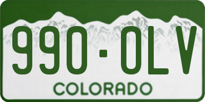 CO license plate 990OLV