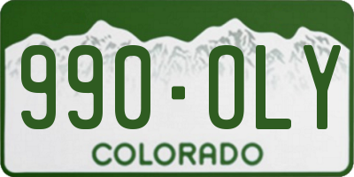 CO license plate 990OLY