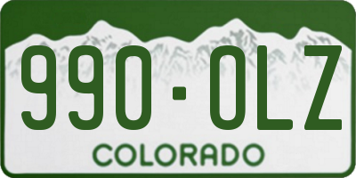 CO license plate 990OLZ