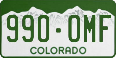 CO license plate 990OMF
