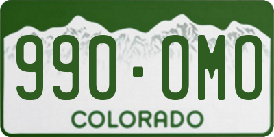 CO license plate 990OMO