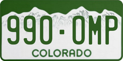 CO license plate 990OMP