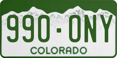 CO license plate 990ONY