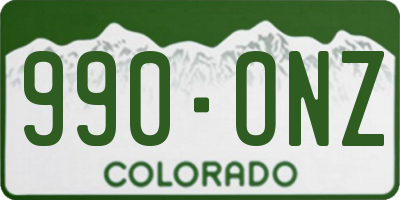 CO license plate 990ONZ