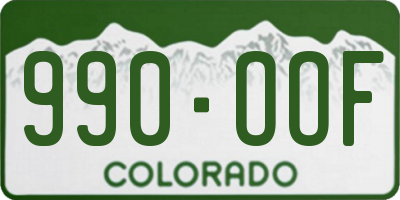 CO license plate 990OOF