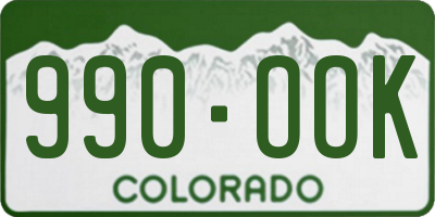 CO license plate 990OOK