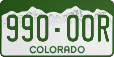 CO license plate 990OOR