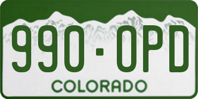CO license plate 990OPD
