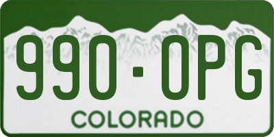 CO license plate 990OPG