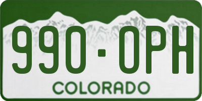 CO license plate 990OPH