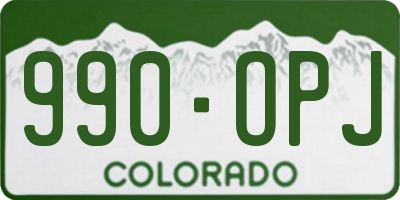 CO license plate 990OPJ
