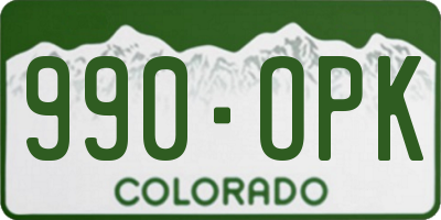 CO license plate 990OPK