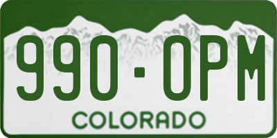 CO license plate 990OPM