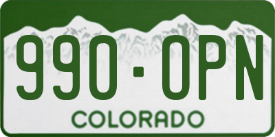 CO license plate 990OPN