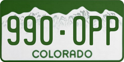 CO license plate 990OPP