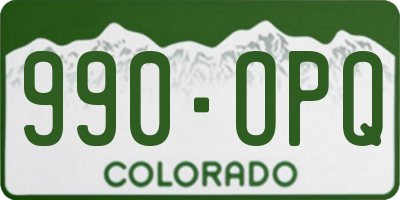 CO license plate 990OPQ