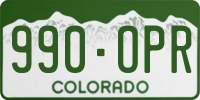 CO license plate 990OPR