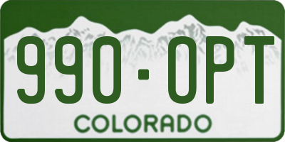 CO license plate 990OPT