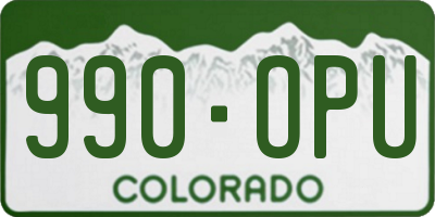 CO license plate 990OPU