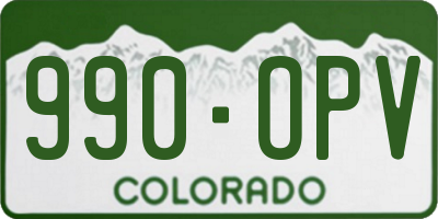 CO license plate 990OPV