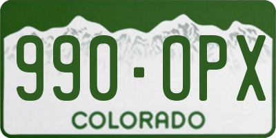 CO license plate 990OPX