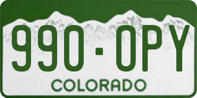 CO license plate 990OPY
