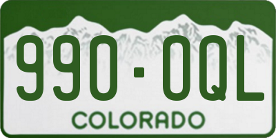 CO license plate 990OQL