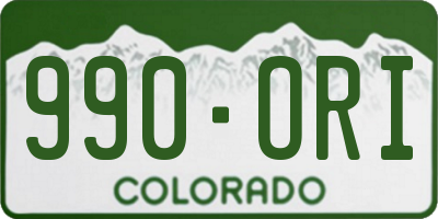 CO license plate 990ORI