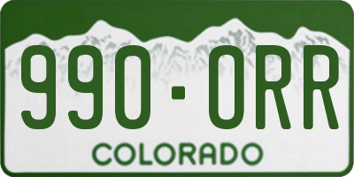 CO license plate 990ORR