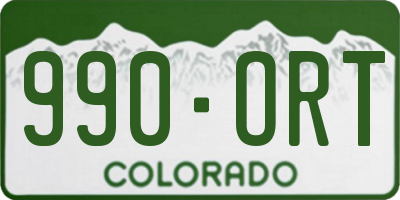 CO license plate 990ORT