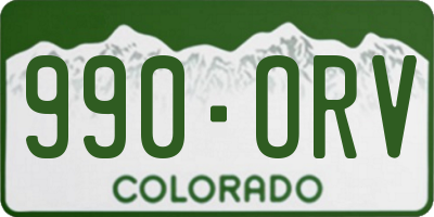 CO license plate 990ORV