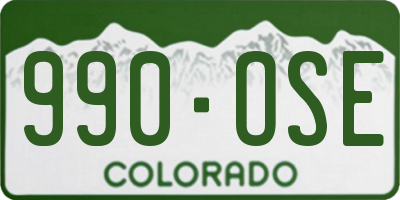 CO license plate 990OSE