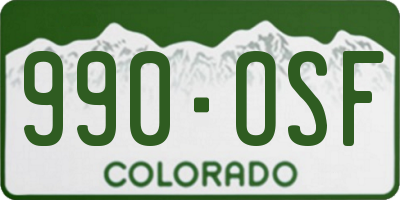 CO license plate 990OSF