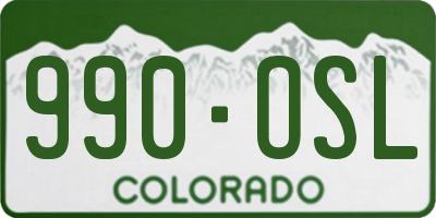 CO license plate 990OSL